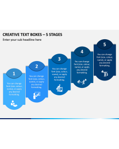 Creative Text Boxes - 5 Stages PPT Slide 1
