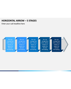 Horizontal Arrow - 5 Stages PPT Slide 1