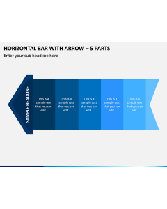 Horizontal Bar With Arrow - 5 Parts PPT Slide 1