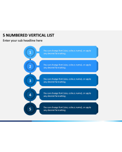 5 Numbered Vertical List PPT Slide 1