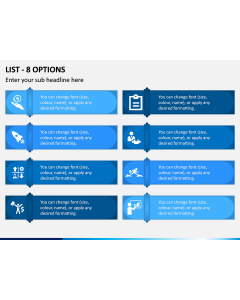 List - 8 Options PPT Slide 1