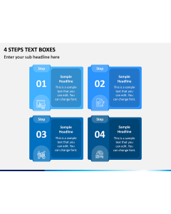 4 Steps Text Boxes PPT Slide 1