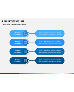 4 Bullet Items List PPT Slide 1