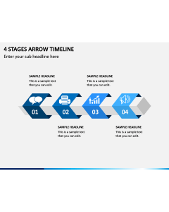 4 Stages Arrow Timeline PPT Slide 1