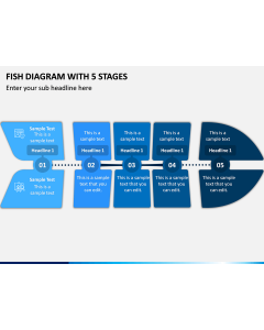 Fish Diagram With 5 Stages PPT Slide 1