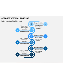 6 Stages Vertical Timeline PPT Slide 1