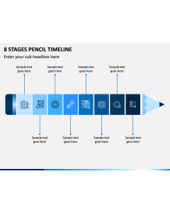 8 Stages Pencil Timeline PPT Slide 1