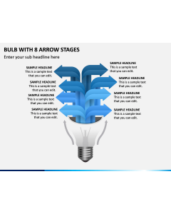 Bulb With 8 Arrow Stages PPT Slide 1