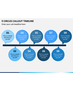 9 Circles Callout Timeline PPT Slide 1