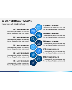 10 Step Vertical Timeline PPT Slide 1
