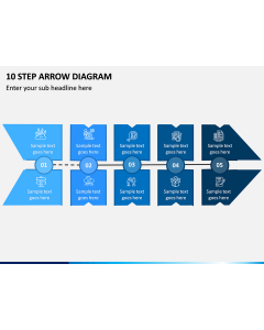 10 Step Arrow Diagram PPT Slide 1