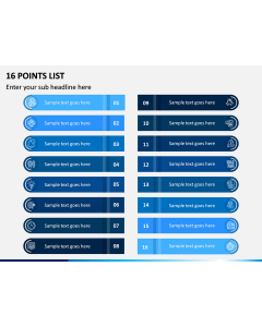 16 Points List PPT Slide 1