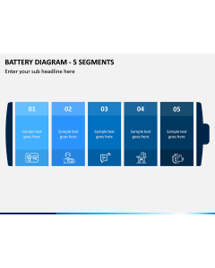 Battery Diagram - 5 Segments PPT Slide 1