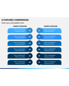 6 Features Comparison PPT Slide 1