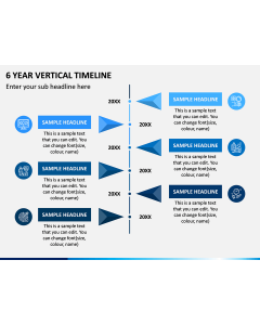 6 Year Vertical Timeline PPT Slide 1