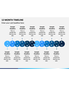 12 Month Timeline PPT Slide 1