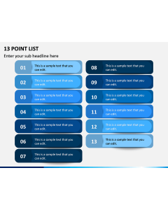 13 Point List PPT Slide 1