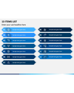 13 Items List PPT Slide 1