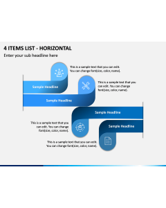 4 Items List - Horizontal PPT Slide 1