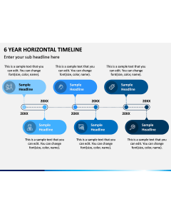 6 Year Horizontal Timeline PPT Slide 1