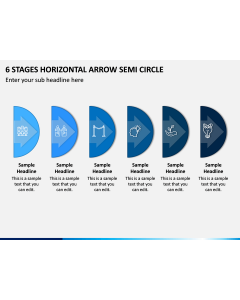 6 Stages Horizontal Arrow Semi Circle PPT Slide 1