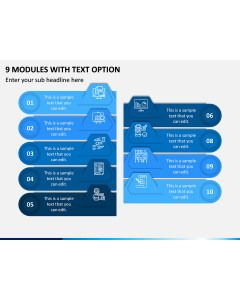 9 Modules with Text Option PPT Slide 1