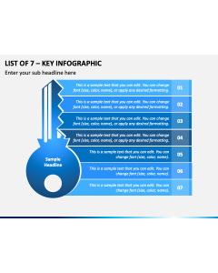 List of 7 - Key Infographic PPT Slide 1