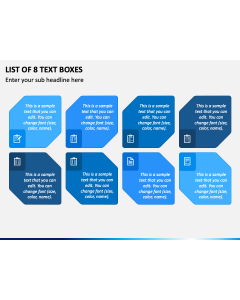 List of 8 Text Boxes PPT Slide 1