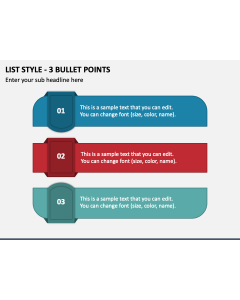 List Style - 3 Bullet Points PPT Slide 1