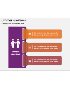 List Style - 3 Options PPT Slide 1