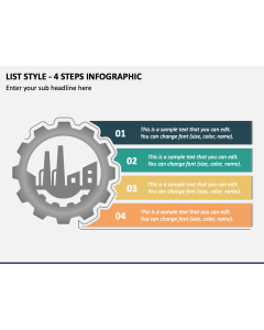 List Style - 4 Steps Infographic PPT Slide 1