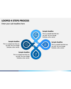 Looped 4 Steps Process PPT Slide 1