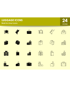 Luggage Icons PPT Slide 1