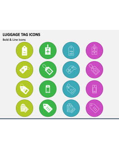 Luggage Tag Icons PPT Slide 1