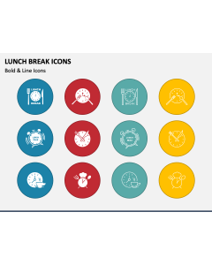 Lunch Break Icons PPT Slide 1