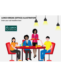Lunch Break (Office) Illustration PPT Slide 1