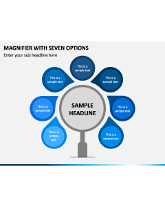 Magnifier with Seven Options PPT Slide 1