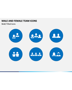 Male and Female Team Icons PPT Slide 1