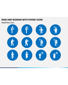 Man and Woman With Phone Icons PPT Slide 1