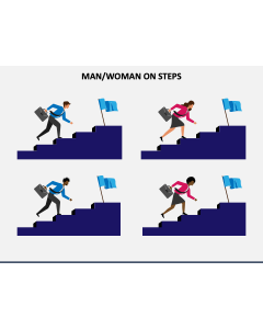 Man/Woman on Steps PPT Slide 1