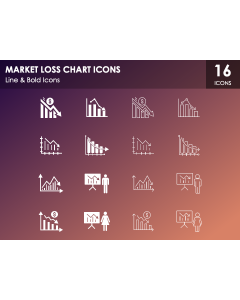 Market Loss Chart Icons PPT Slide