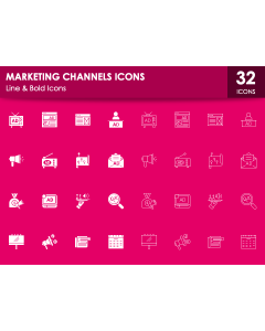 Marketing Channels Icons PPT Slide 1