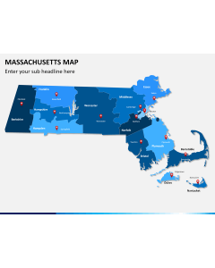 Massachusetts map PPT slide 1