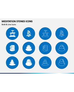 Meditation Stones Icons PPT Slide 1
