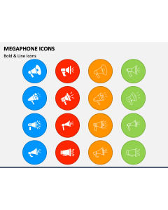 Megaphone Icons PPT Slide 1