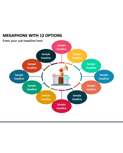 Megaphone with 12 Options PPT Slide 1