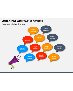 Megaphone with Twelve Options PPT Slide 1