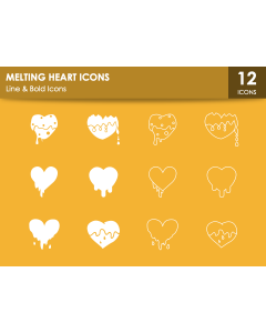 Melting Heart Icons PPT Slide 1
