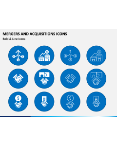 Mergers and Acquisitions Icons PPT Slide 1