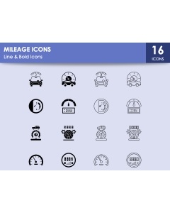 Mileage Icons PPT Slide 1